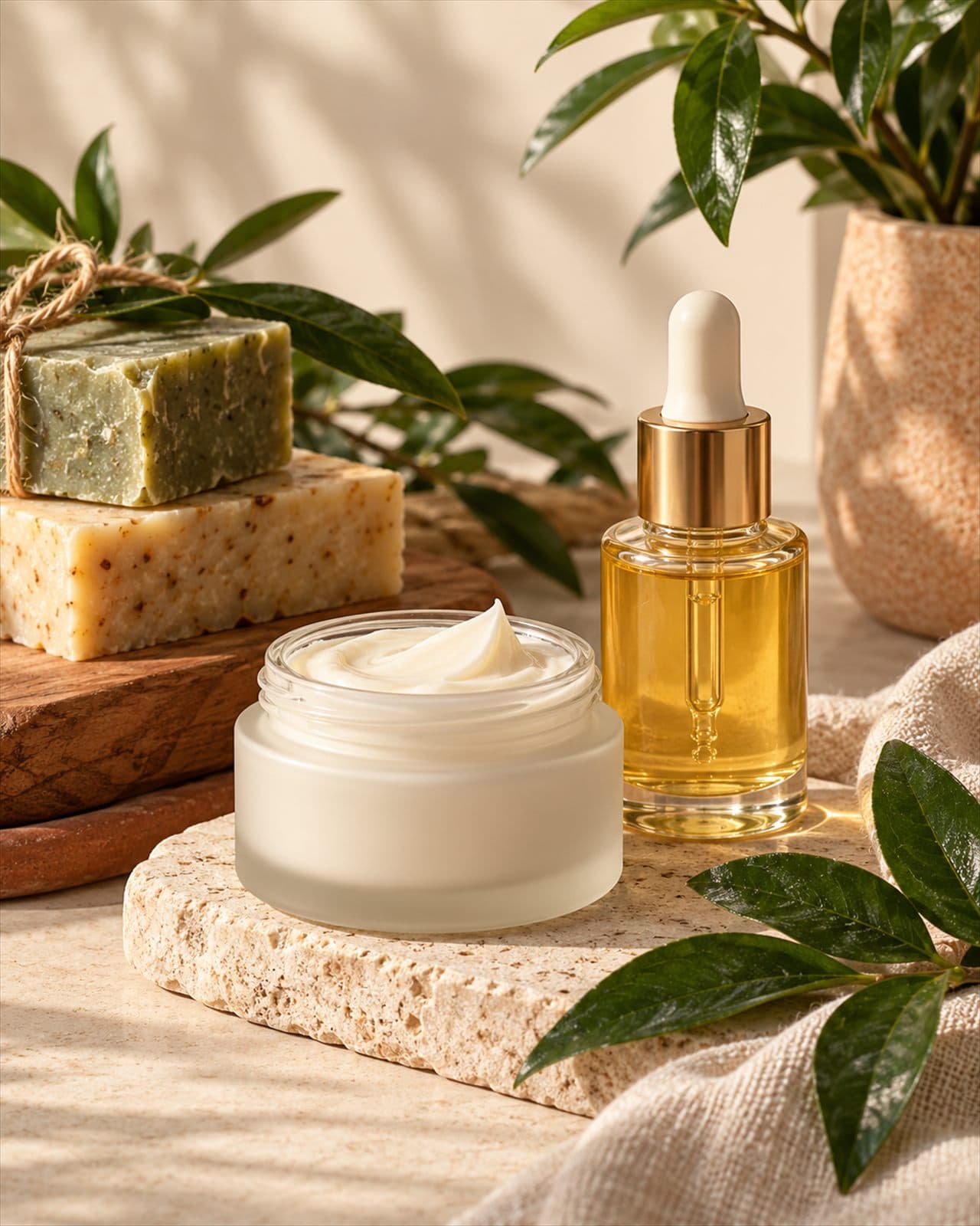 Arte ilustrativa — Creme hidratante natural